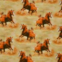 ♕  Jersey mit Pferden Pferde Stute mit Fohlen 50 x 140 cm Nähen Stoff Digitaldruck ♕ Bild 2