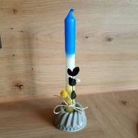 Kerzenhalter Gugelhupf aus Beton mit dip dye Kerze Bild 1