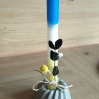 Kerzenhalter Gugelhupf aus Beton mit dip dye Kerze Bild 5