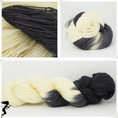 "YinYang", Wollelfe Merino Deluxe, handgefärbte Socken- und Tuchwolle, 4fädig, 100 g Knäuel