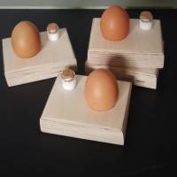 Linkshänder Eierbecher Eierbrettchen mit Salzfass aus 30mm Birkenholz Bild 3