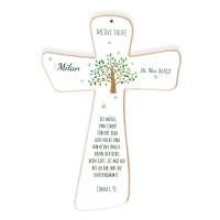 Taufgeschenk für Mädchen und Junge - Kinderkreuz - personalisierte Geschenke zur Taufe, Kommunion, Geburt, Lebensbaum Bild 1