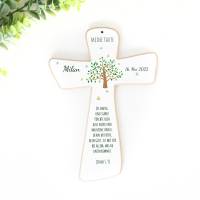 Taufgeschenk für Mädchen und Junge - Kinderkreuz - personalisierte Geschenke zur Taufe, Kommunion, Geburt, Lebensbaum Bild 3