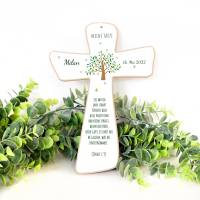 Taufgeschenk für Mädchen und Junge - Kinderkreuz - personalisierte Geschenke zur Taufe, Kommunion, Geburt, Lebensbaum Bild 7