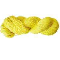 Handgefärbte Socken- und Tuchwolle mit Bambus, 4fädig, 100 g Strang, Farbe: "Zitronengelb Semisolid" Bild 1