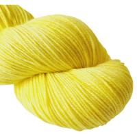 Handgefärbte Socken- und Tuchwolle mit Bambus, 4fädig, 100 g Strang, Farbe: "Zitronengelb Semisolid" Bild 2