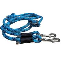 Hundeleine und Halsband Set, beides verstellbar, blau, schwarz, Leder und Schnalle, 10 mm Bild 6