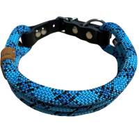 Hundeleine und Halsband Set, beides verstellbar, blau, schwarz, Leder und Schnalle, 10 mm Bild 8