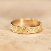 Breiter goldfilled Ring mit Sternchen Bild 1