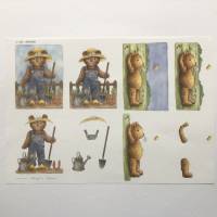 3 D Bastelbogen Teddybär zum Kartenbasteln, DIN A 4 Bogen, 9,5 cm Motivgröße Bild 1