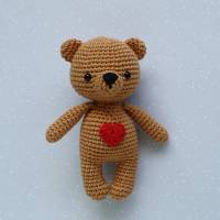 Kuscheltier Häkeltier Teddy Mini in Brauntönen aus Baumwolle Handarbeit Geschenk zum Valentinstag Bild 6