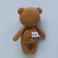 Kuscheltier Häkeltier Teddy Mini in Brauntönen aus Baumwolle Handarbeit Geschenk zum Valentinstag Bild 8