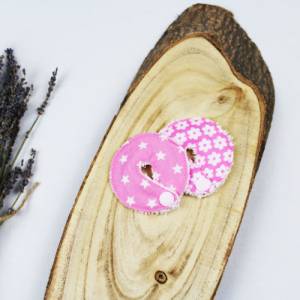 G Tube Pads Set (2Stk.) rosa stern blumen Schlitzkompressen aus Baumwolle und Bambusfrottee weihnachtsgeschenk Bild 1