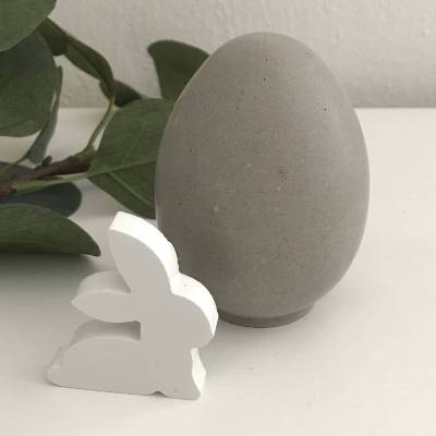 Ach Du dickes Ei ;-) Großes Osterei aus Beton, grau, 8 cm