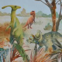 ♕ Jersey Panel mit Dinosaurier Dino Jurassic 75 x 150 cm Sommer 23 NEU 2-teilig ♕ Bild 4