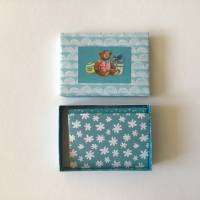 Geschenkbox mit 5 kleinen dazu passenden Umschlägen mit verschiedenen Mustern, Teddymotiv, türkis Bild 4