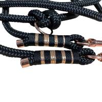 Leine Halsband Set für mittelgroße Hunde, verstellbar, schwarz, ab 20 cm Halsumfang Bild 4