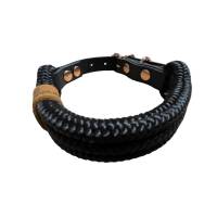 Leine Halsband Set für mittelgroße Hunde, verstellbar, schwarz, ab 20 cm Halsumfang Bild 5