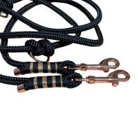 Leine Halsband Set für mittelgroße Hunde, verstellbar, schwarz, ab 20 cm Halsumfang Bild 8