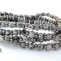 Zeitloses Wickelarmband aus Jasper Naturstein Perlen UNIKAT Armband Maßanfertigung Jaspis Perlen Perlenschmuck Bild 1