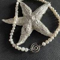 Echte Süßwasser Perlenkette, Perlencollier echte Perlenkette,Halskette mit Perlen,Perlenschmuck, Brautschmuck Bild 10