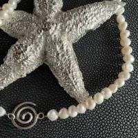Echte Süßwasser Perlenkette, Perlencollier echte Perlenkette,Halskette mit Perlen,Perlenschmuck, Brautschmuck Bild 3