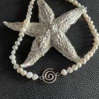 Echte Süßwasser Perlenkette, Perlencollier echte Perlenkette,Halskette mit Perlen,Perlenschmuck, Brautschmuck Bild 8