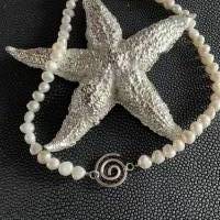 Echte Süßwasser Perlenkette, Perlencollier echte Perlenkette,Halskette mit Perlen,Perlenschmuck, Brautschmuck Bild 9