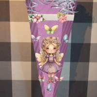 Schultüte Zuckertüte für Mädchen Fee / Elfe Lilac verschiedene Farben Bild 5