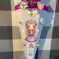 Schultüte Zuckertüte für Mädchen Fee / Elfe Lilac verschiedene Farben Bild 6