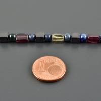Edelsteinkette mit Dumortierit, Granat, Rauchquarz und Hämatit - Halskette blau rot grau braun zart Geschenk Freundin Bild 5