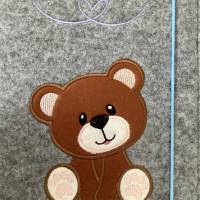 Babyalbum/Babytagebuch aus Filz personalisiert Teddybär Bild 10