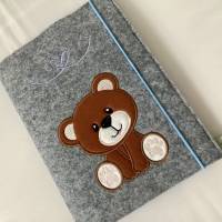 Babyalbum/Babytagebuch aus Filz personalisiert Teddybär Bild 3