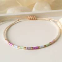 Zierliches Armband aus Miyuki Perlen in tollem Farbmix, kleine Geschenke für Frauen Freundin, im Geschenktütchen Bild 1