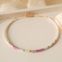 Zierliches Armband aus Miyuki Perlen in tollem Farbmix, kleine Geschenke für Frauen Freundin, im Geschenktütchen Bild 2