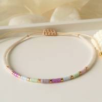Zierliches Armband aus Miyuki Perlen in tollem Farbmix, kleine Geschenke für Frauen Freundin, im Geschenktütchen Bild 3