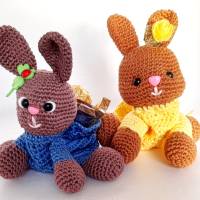 Hase zum Befüllen Zugbeutel Ostern Geschenkidee Kuscheltier Bunny Amigurumi Geschenkverpackung Gutschein Geldgeschenk Bild 3