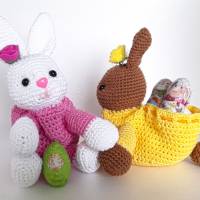 Hase zum Befüllen Zugbeutel Ostern Geschenkidee Kuscheltier Bunny Amigurumi Geschenkverpackung Gutschein Geldgeschenk Bild 8