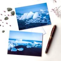 Foto Grußkarte Island Gletschereis - 2er Set Klappkarte mit Umschlag - Format C6 Bild 1
