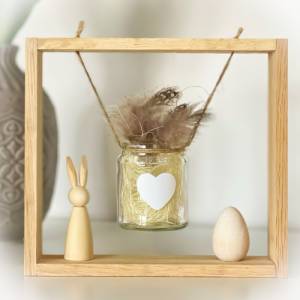 Holz Rahmen mit Mini Vase | Klötzchen Dekoration Bild 5