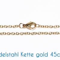 Edelstahl Kette gold 45cm Ø 1.9x1.5x0.5mm Bild 1