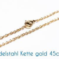 Edelstahl Kette gold 45cm Ø 1.9x1.5x0.5mm Bild 2