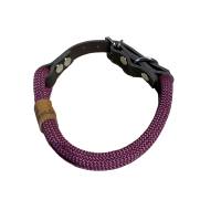 Hundeleine und Halsband Set, beides verstellbar, aubergine, weinrot, Leder und Schnalle, 8 mm Bild 5