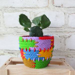 Kaktustopf, Handgemachter Pflanzentopf, Kleiner Keramik Topf für Sukkulenten, Blumenliebhaber Geschenk, Wohndeko Bild 3
