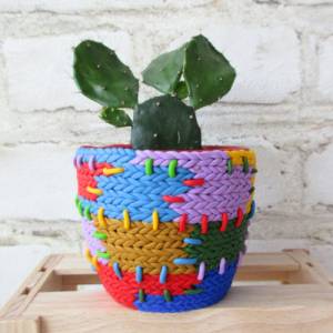 Kaktustopf, Handgemachter Pflanzentopf, Kleiner Keramik Topf für Sukkulenten, Blumenliebhaber Geschenk, Wohndeko Bild 4