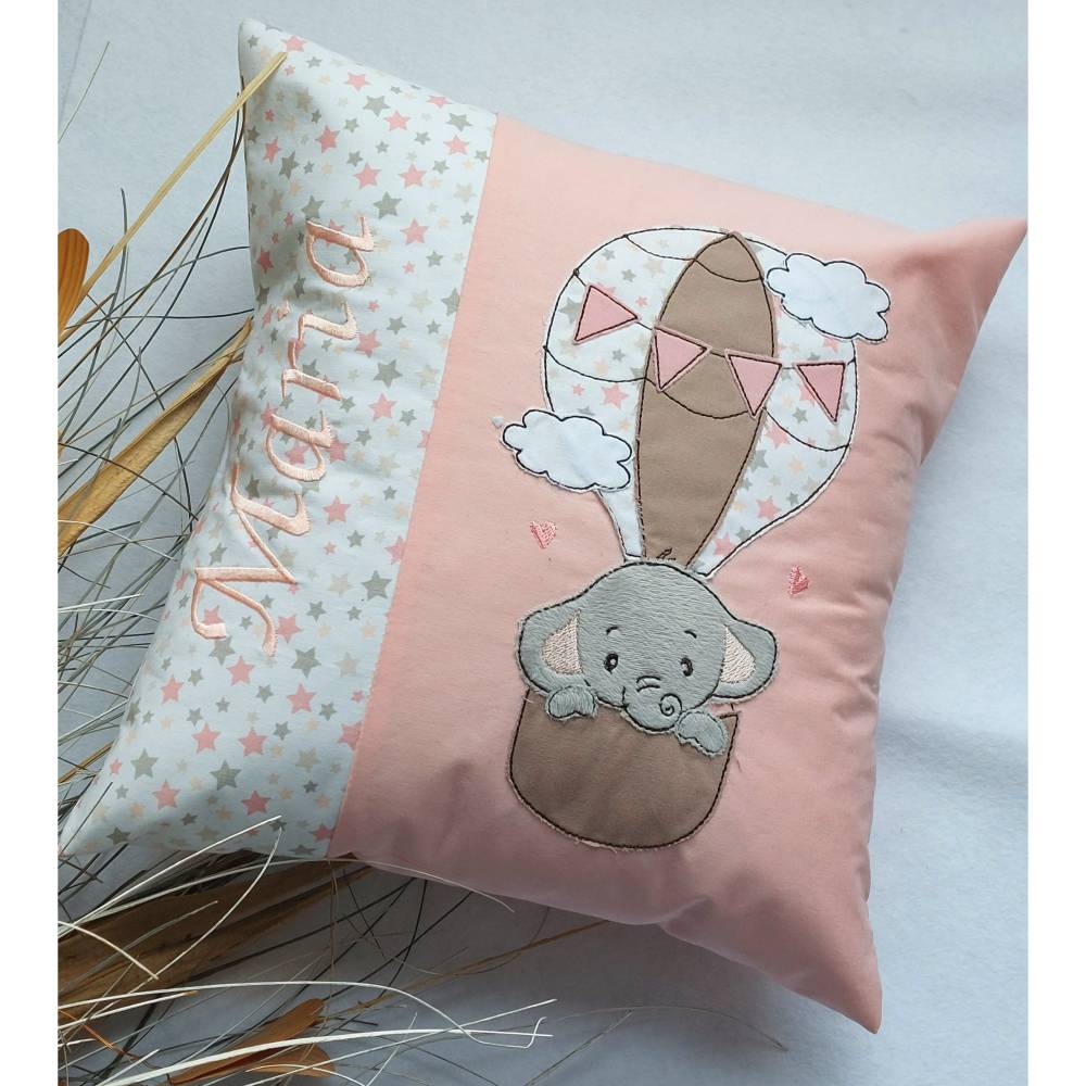 SpecialMe Geburtskissen Elefant - Personalisierbar Mit Name & Daten, 40x40cm