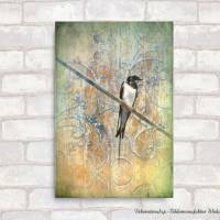 Schwalbe rustikal Zugvögel Vintage Bilder im Landhausstil auf Holz Leinwand Kunstdruck Wanddeko Shabby Chic kaufen Bild 4
