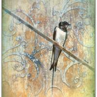 Schwalbe rustikal Zugvögel Vintage Bilder im Landhausstil auf Holz Leinwand Kunstdruck Wanddeko Shabby Chic kaufen Bild 7