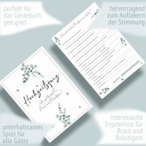 Hochzeitsspiel & Gästebuch-Karten für 50 Gäste I Wer kennt das Brautpaar am besten? I CreativeRobin Bild 4