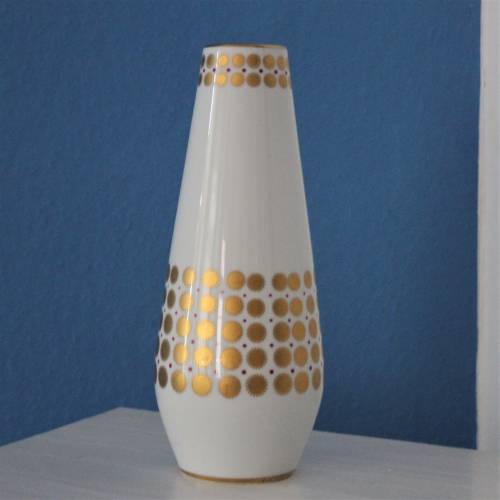 Vintage Vase mit goldenen Kreisen Tirschenreuth